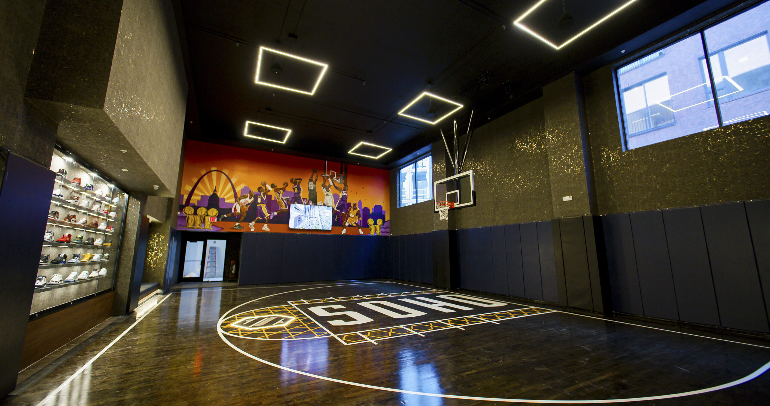 Indoor basketball court at SoHo Apartments