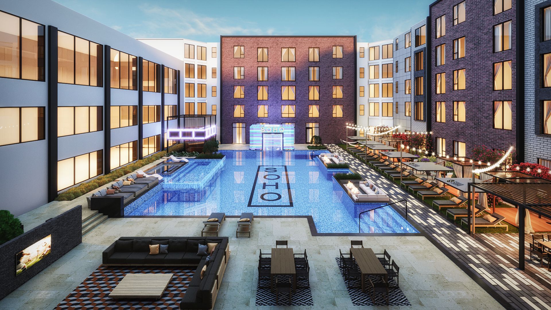 SoHo Apartments interactive floor plan picker showing the full building layout